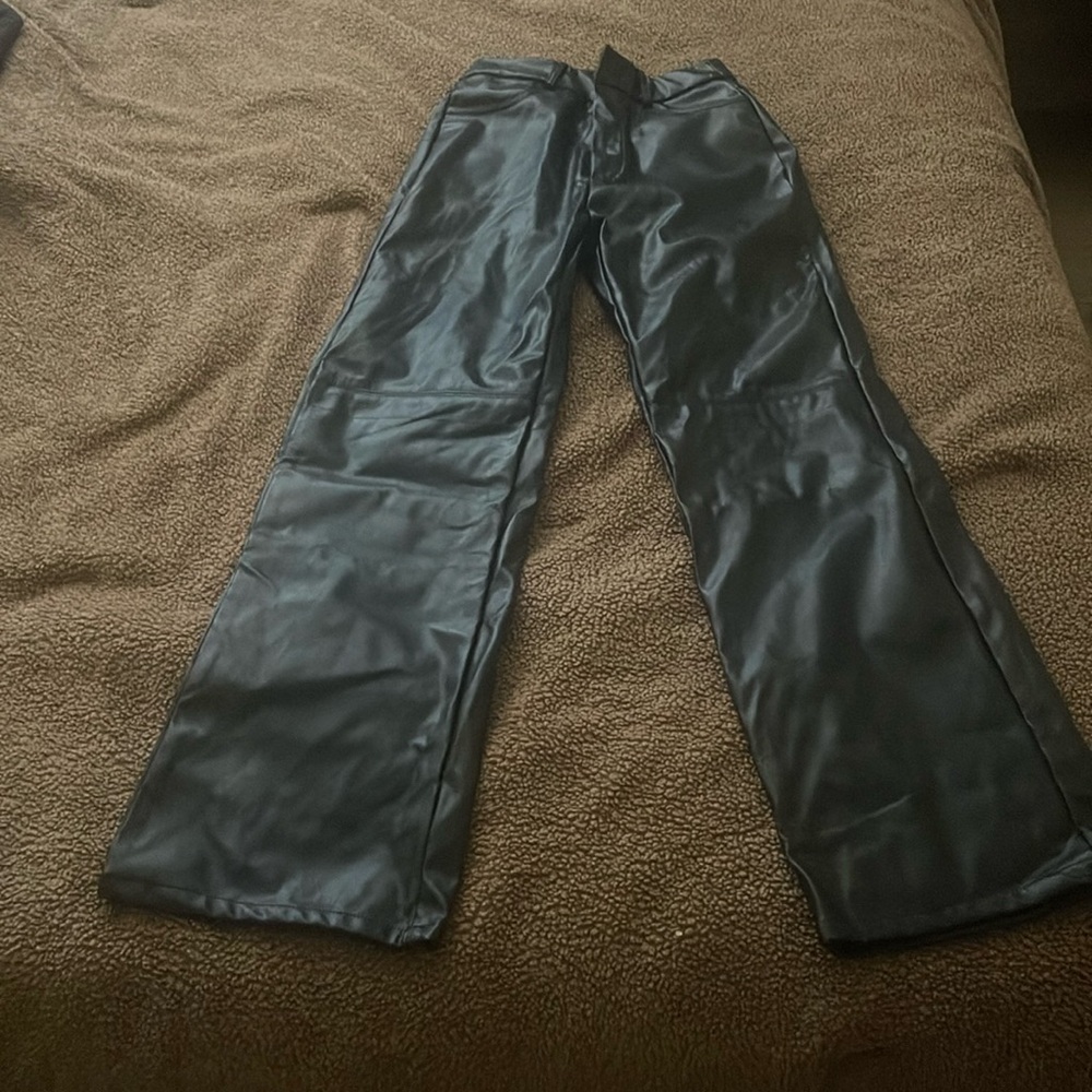 womens black leather pants
